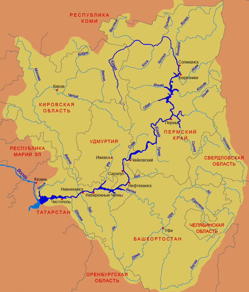 Где находится речка будет. Река Кама на карте России Исток и Устье. Бассейн реки Кама. Бассейн реки Кама на карте. Бассейн реки Чусовой карта.