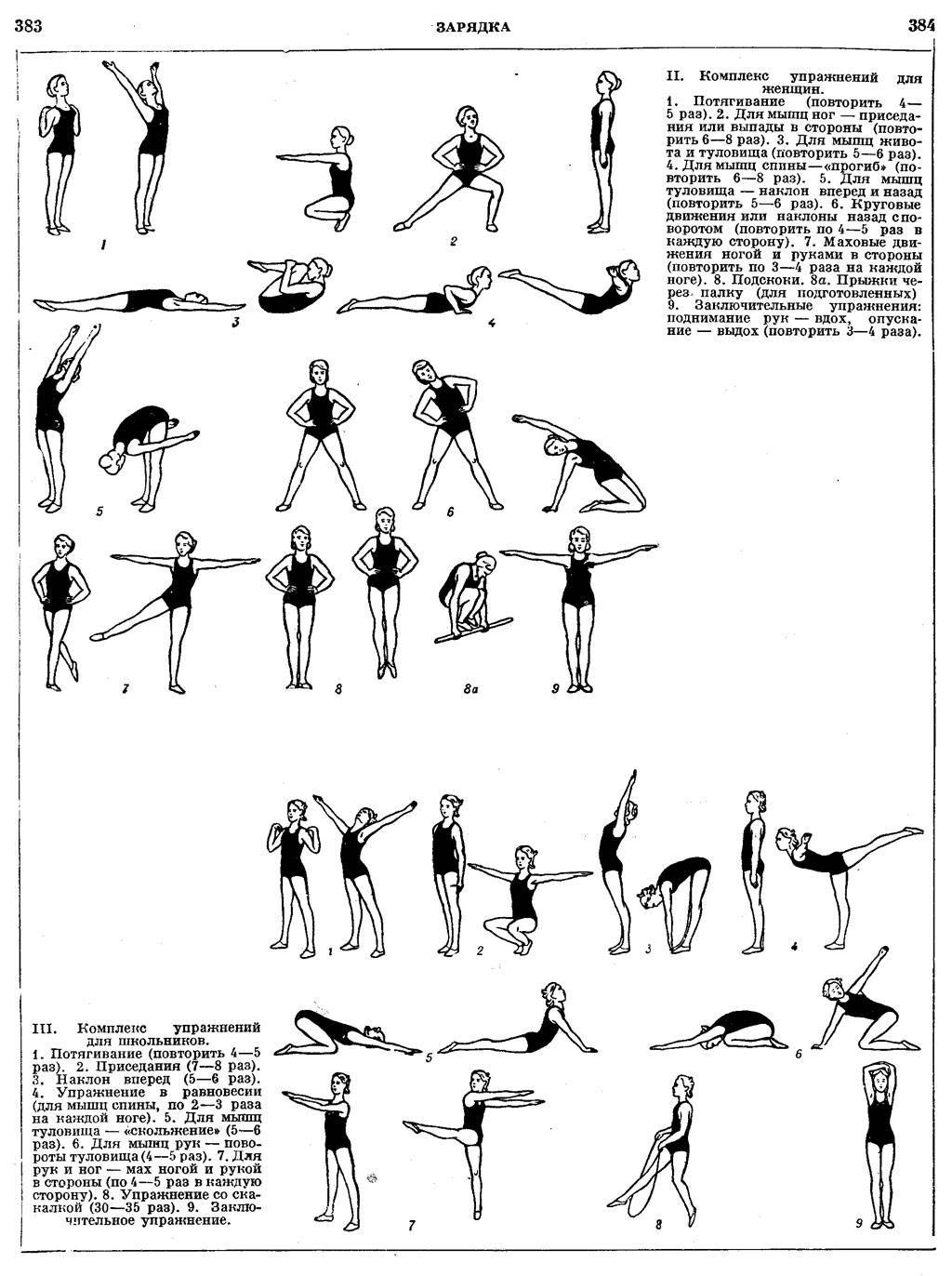 Комплекс упражнений для женщин. Комплекс упражнений утренней гимнастики для женщин. Комплекс упражнений для утренней зарядки для женщин. Комплекс упражнений для утренней зарядки таблица. Зарядка в СССР упражнения.
