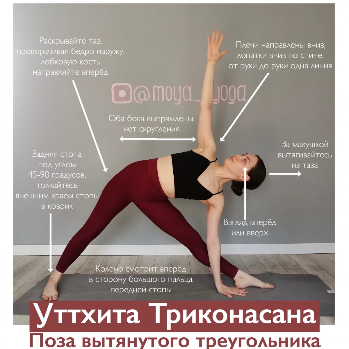 Паривритта-триконасана — поза обратного треугольника. анатомия йоги