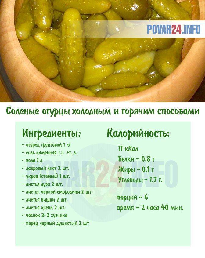 Какая в огурцах калорийность? огурцы соленые: польза и вред :: syl.ru