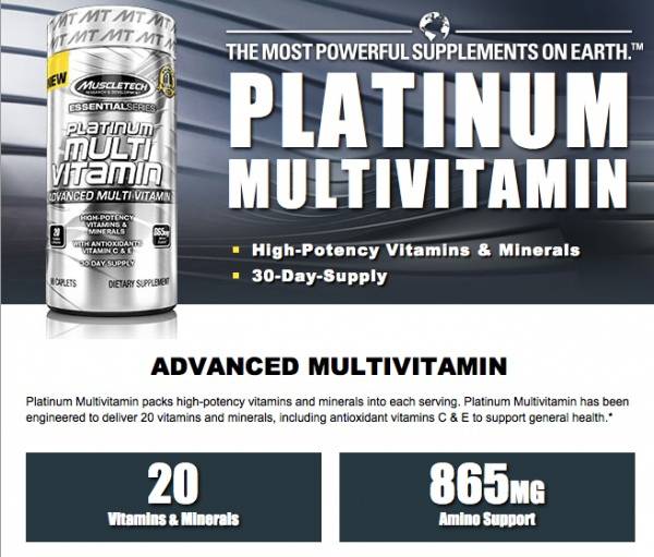 Platinum multivitamin от muscletech: как принимать, отзывы