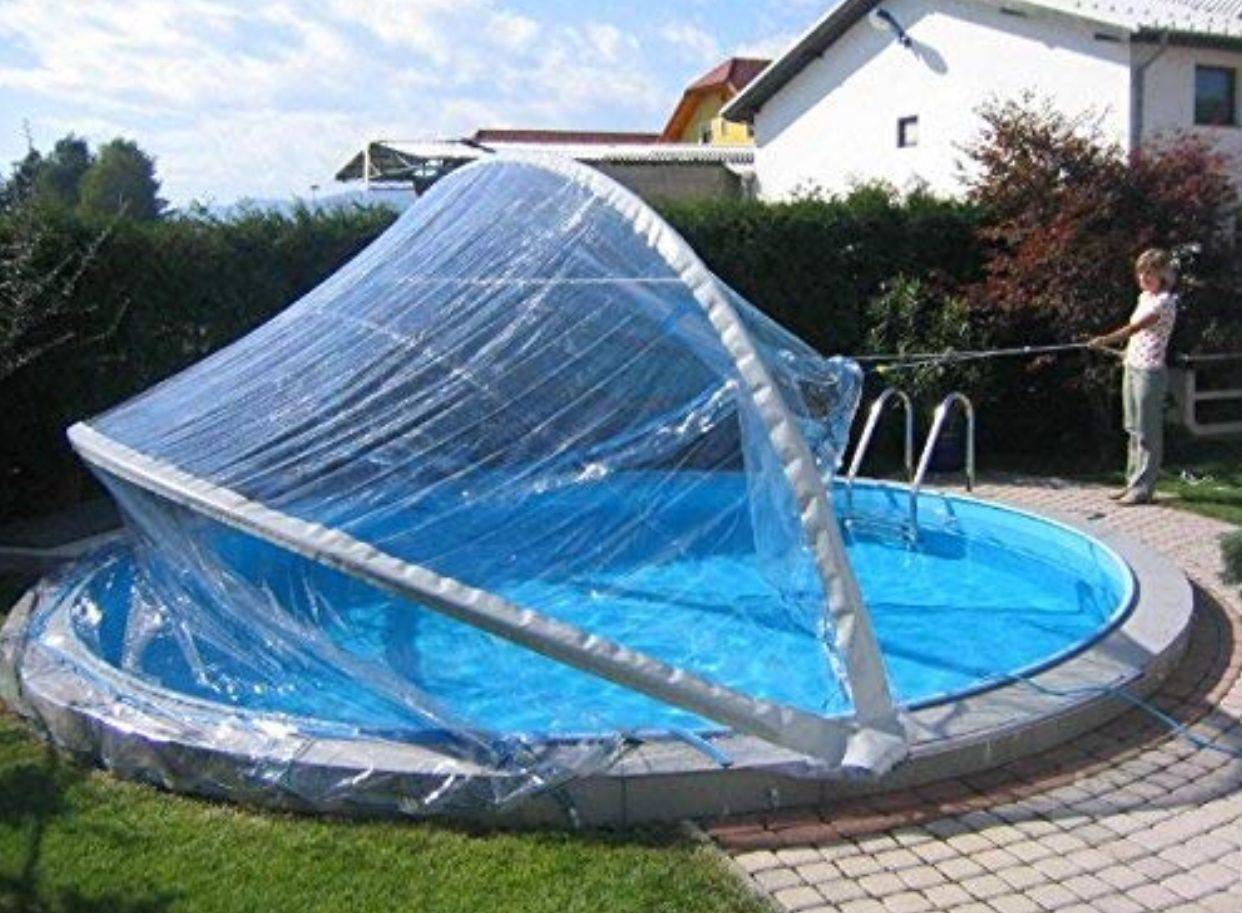 Как сделать крышу над бассейном: раздвижные крыши и навесы из поликарбоната, как создать укрытие или павильон для круглого бассейна своими руками