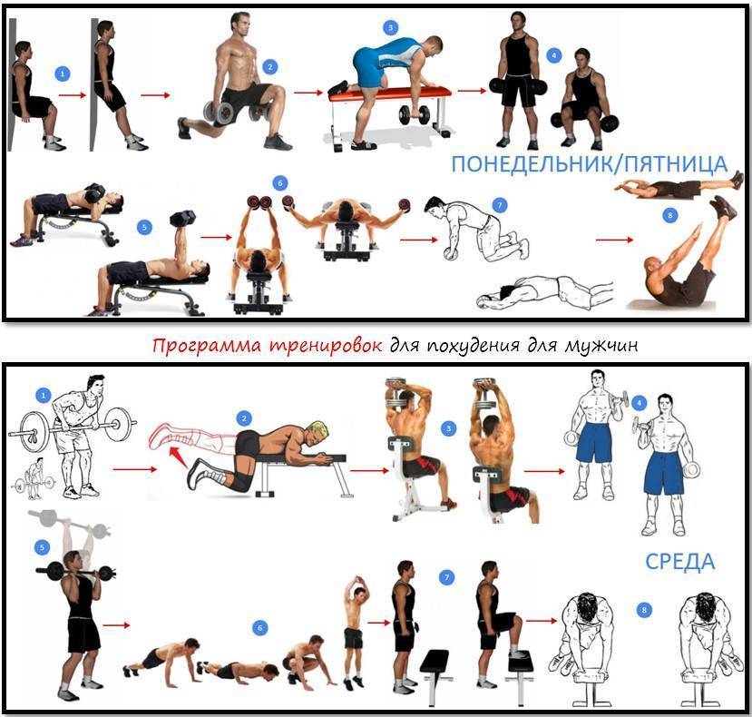 Комплекс упражнения в тренажерном зале для мужчин - самая мощная программа тренировок на неделю! топ-100 фото + видео-уроки