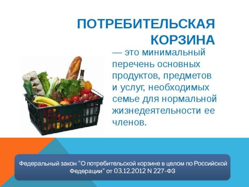 Потребительская и продовольственная корзина в россии