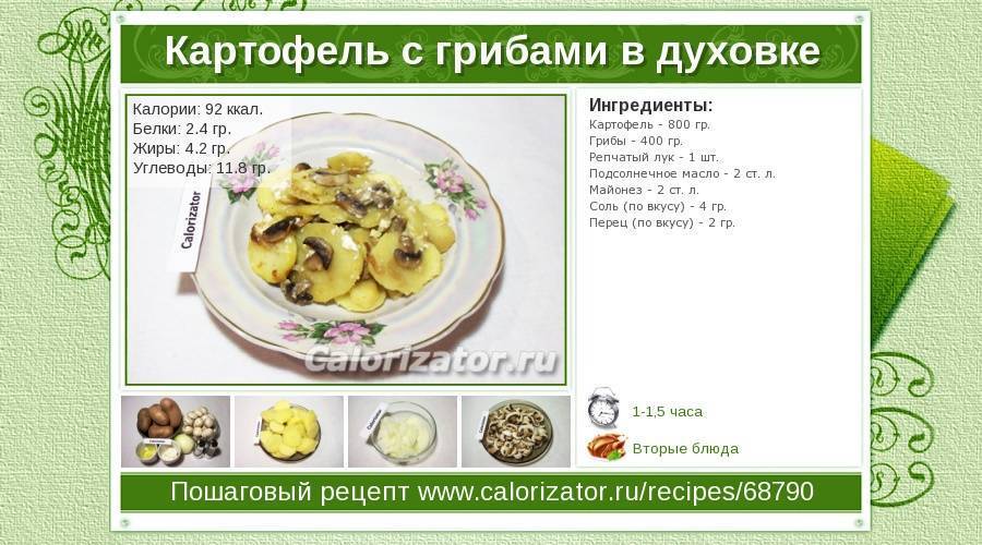 Калорийность картофель в мундире (1 маленький (120г))