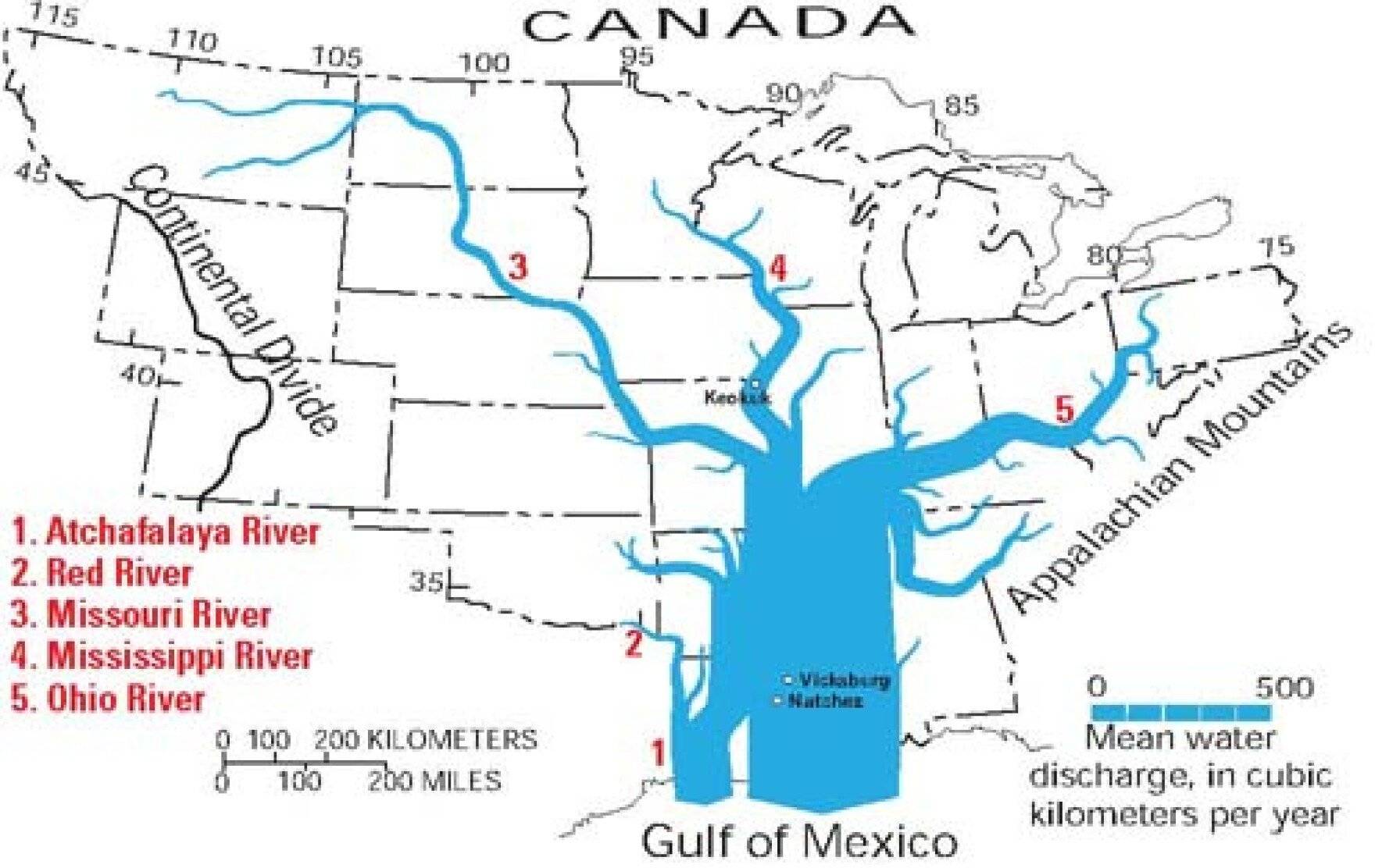 Исток реки Миссури на карте