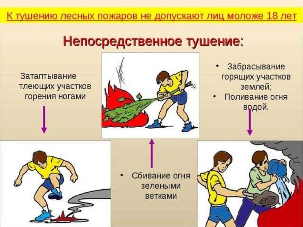 Способы тушения. Способы тушения природных пожаров. Методы тушения лесных пожаров. Способы тушения лесных пожаров ОБЖ. Непосредственное тушение.