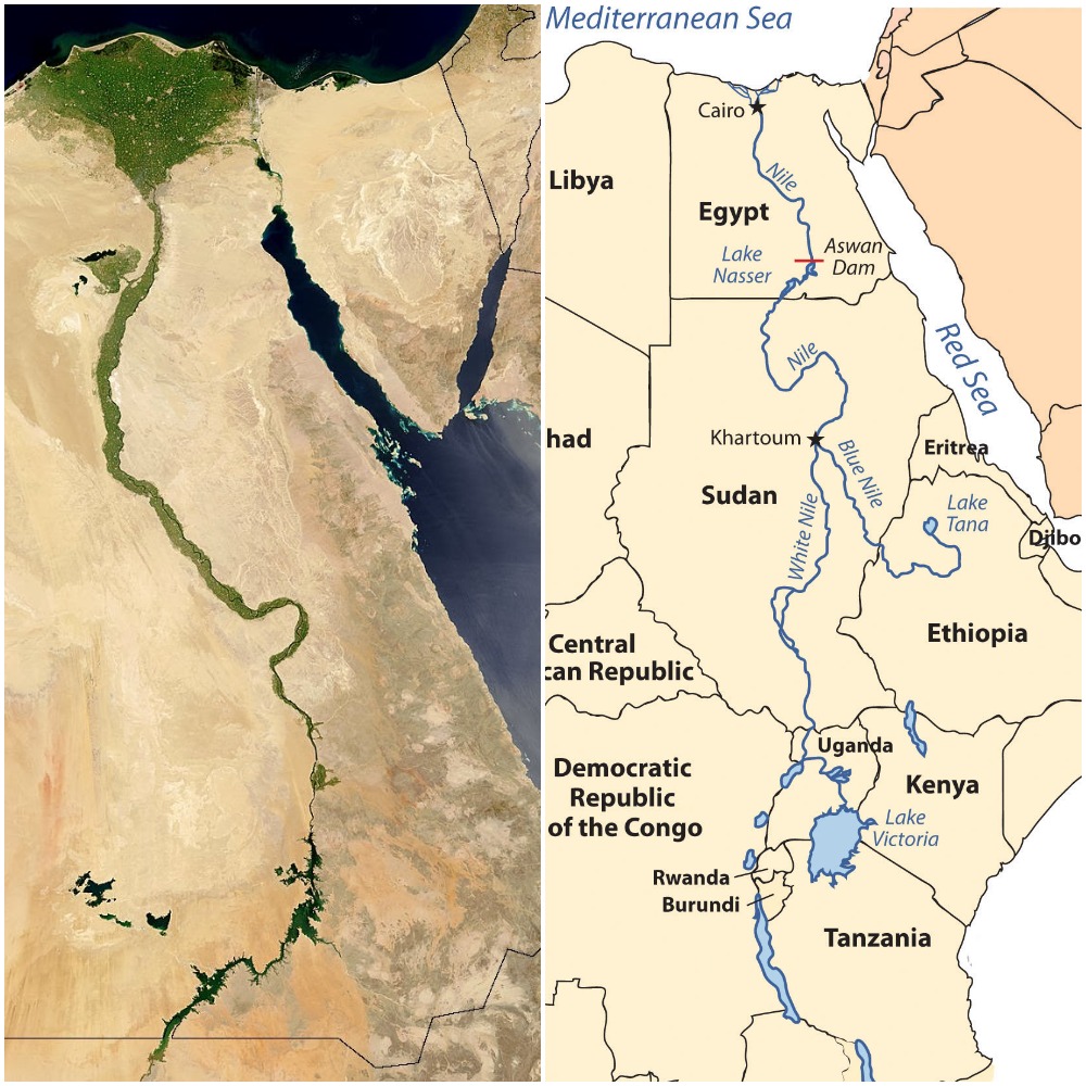 Карта где протекает река нил