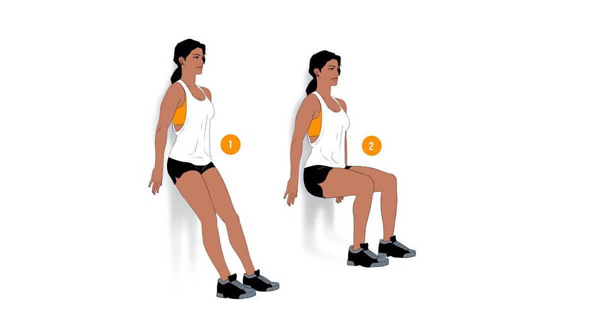 Упражнение стульчик - как делать приседания у стены с видео и какие мышцы рабатают