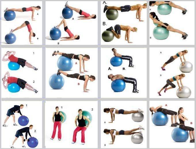 Фитбол упражнения - комплексы с гимнастическим мячом для похудения, спины, начинающих с видео