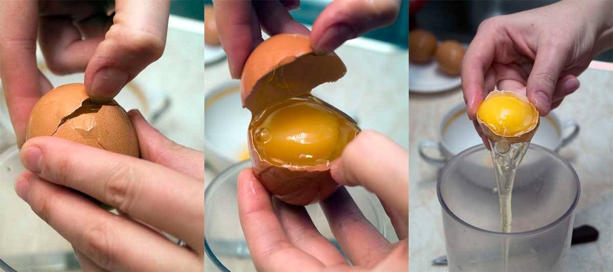Как отделить желток от белка куриных и перепелиных яиц