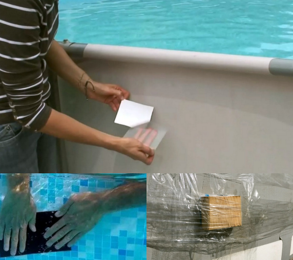 Чем заклеить каркасный бассейн своими руками в домашних условиях: как можно отремонтировать, не сливая воду, устранить течь по шву?