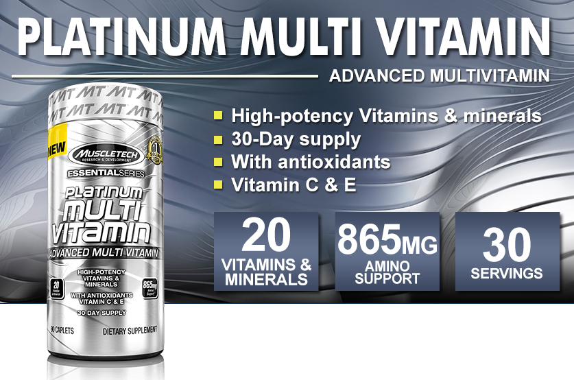 Multivitamin for men | muscletech platinum multivitamin | vitamin c for immune support | 18 vitamins & minerals | vitamins a c d e b6 b12 | daily workout supplements | mens multivitamins, 90 ct