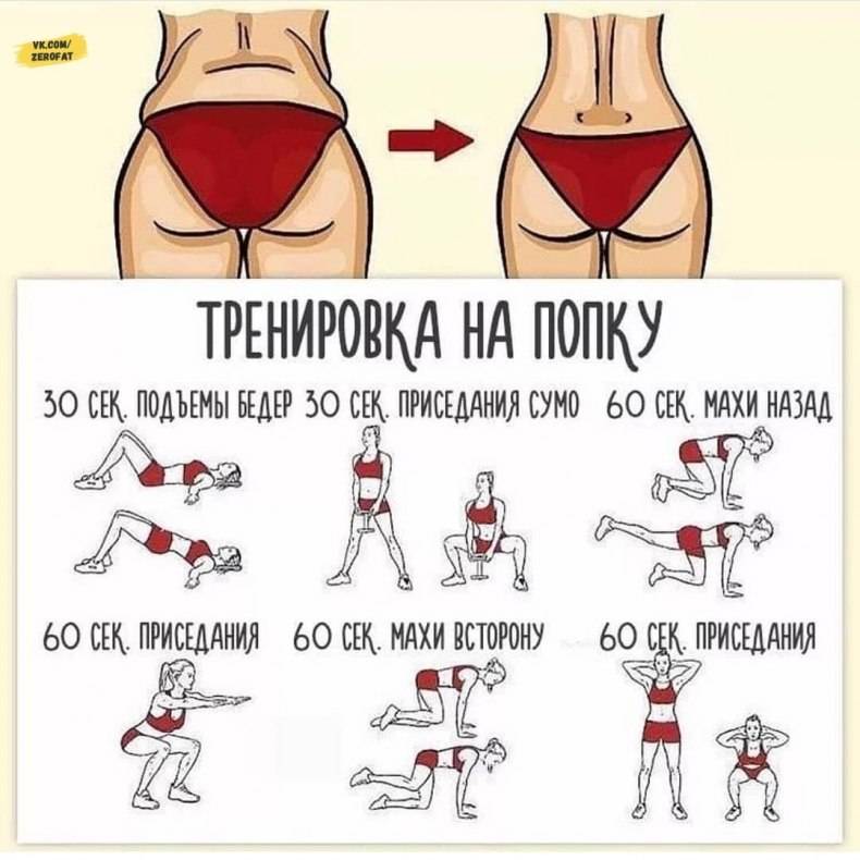 Как сделать попу круглой: топ упражнения для дома и зала - бомба тело