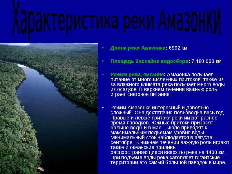 Природные особенности и гидрологический режим амазонки