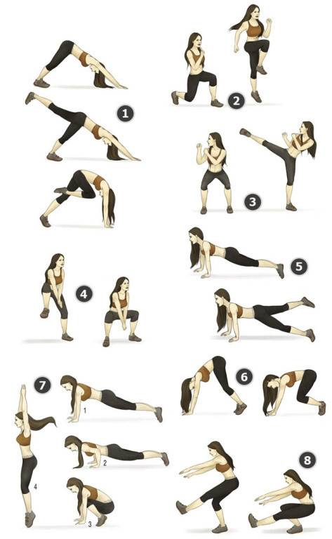 7 упражнений для похудения на все группы мышц