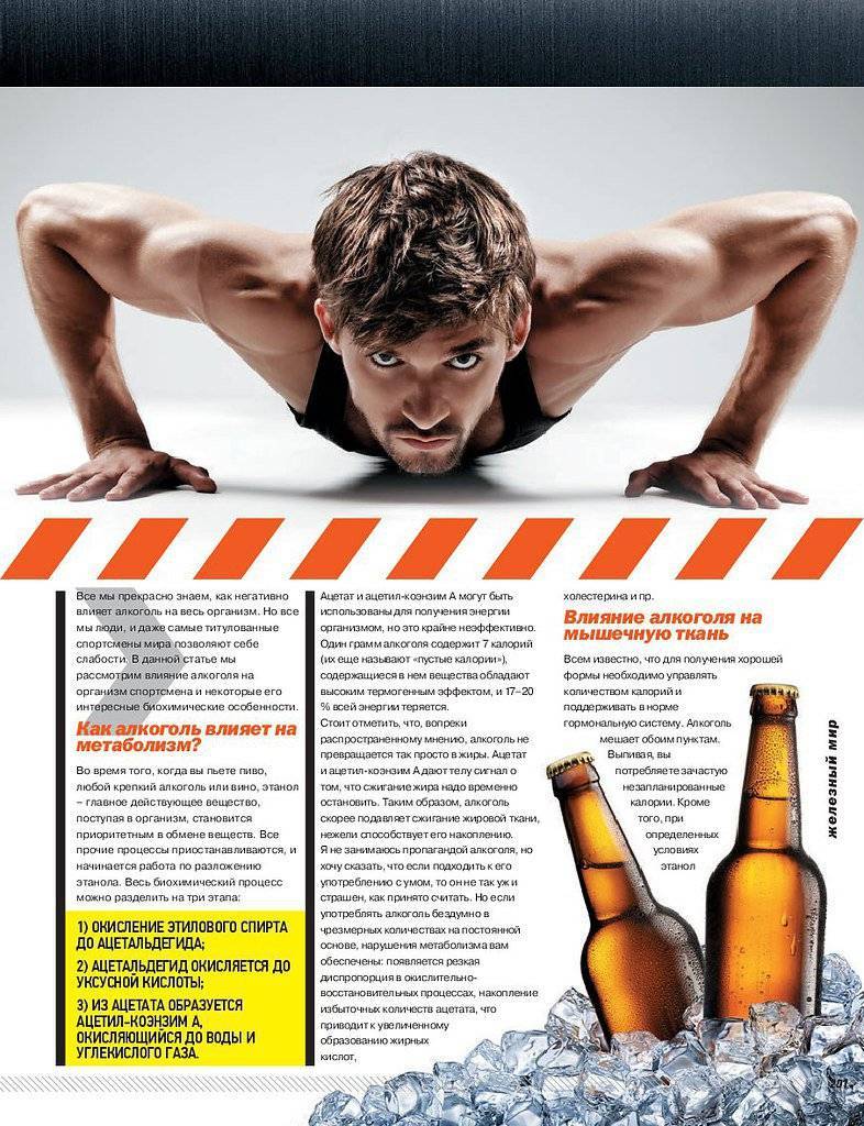 Влияние алкоголя на мышцы