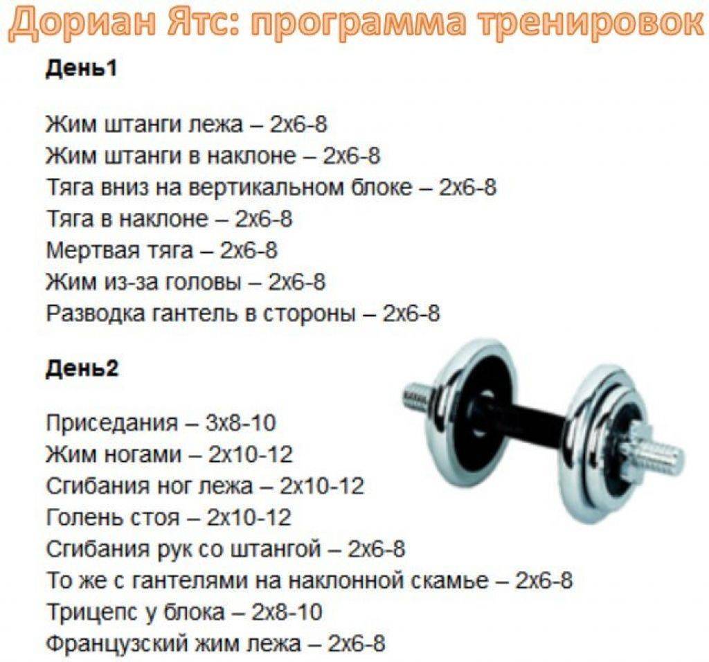 Программа тренировок для набора мышечной массы