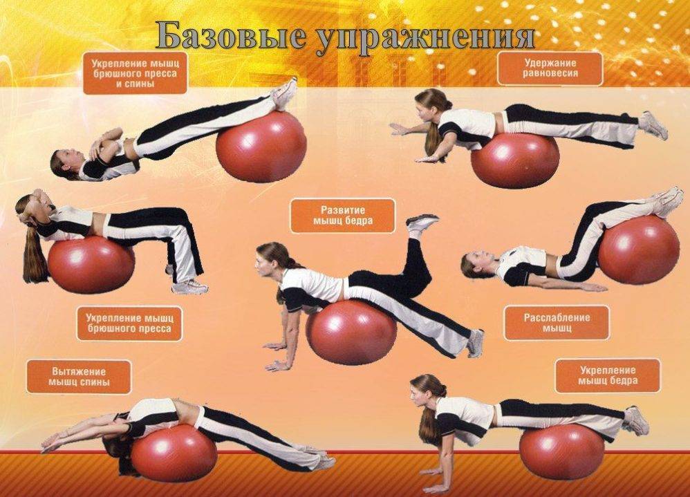 Упражнения на фитболе для спины и позвоночника